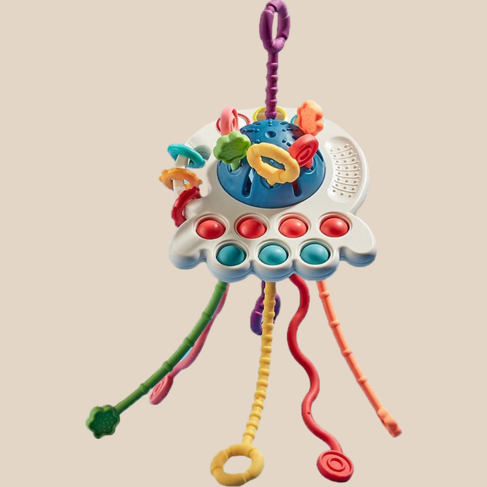 Sensoriskt leksak – OctoPlay bläckfisk, interaktiv babyleksak, BPA-fri, fidgetleksak, pedagogisk & motorisk utveckling More For Mini