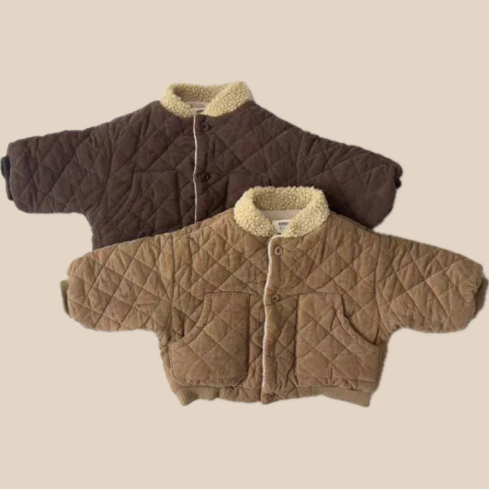 Vadderad jacka – Little Wanderer Pojkar, Brun/Beige, Bomull, Storlek 0–3 år More For Mini