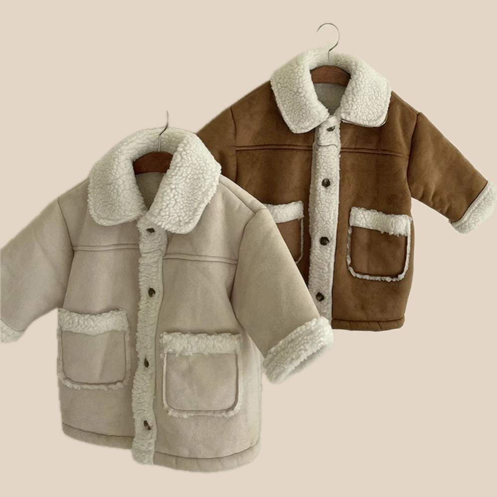 Teddy Sherpa Jacka – Unisex, Brun/Vit, Mocka, Storlek 0–6 år More For Mini