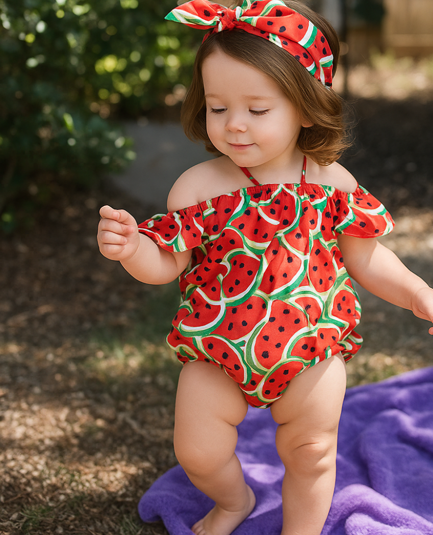 Zomerjurk Meisje met Watermeloenprint – Luchtige Kinderjurk van 100% Katoen | LivelyLoops Maat 0-3 Jaar More For Mini