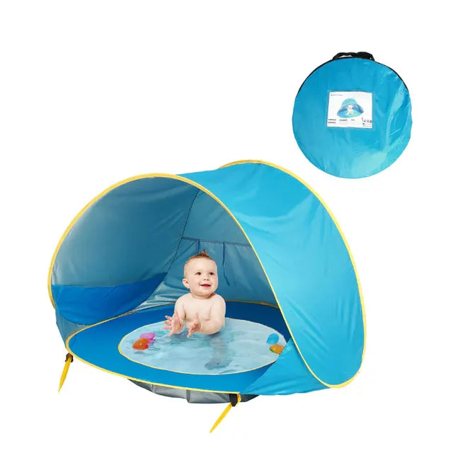 SunShade BabyTent™ – Bärbart Strandtält med Skuggpool och UV-skydd för Bebisar More For Mini