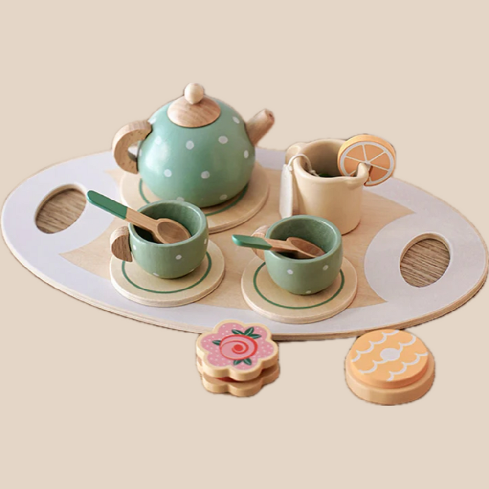 High Tea-set – Träleksak för Flickor och Pojkar, Pastellfärger, Pedagogisk, Ålder 3+ More For Mini