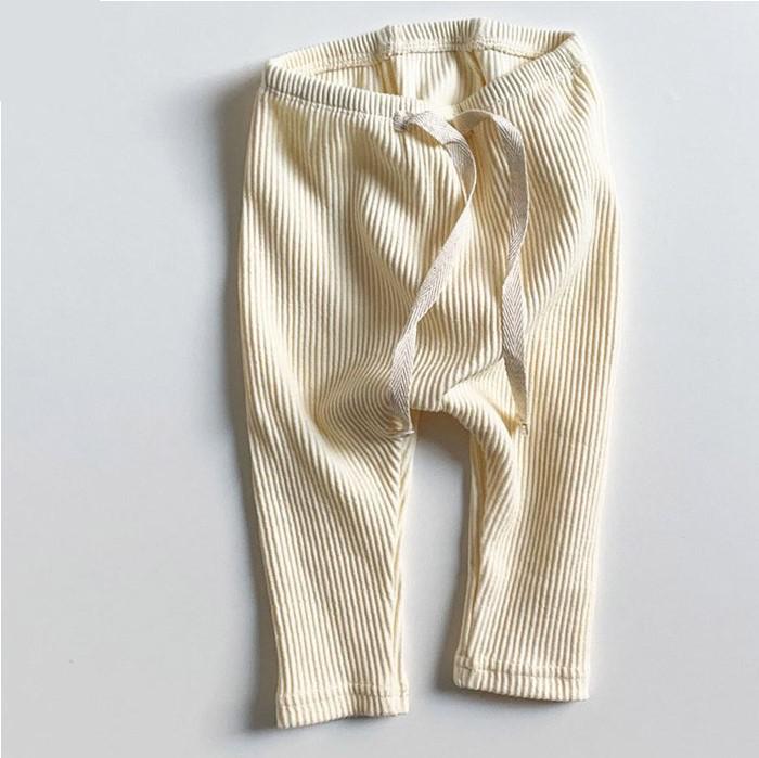 Legging met Ribbels - Meisjes, Beige/Bruin/Blauw/Roze/Geel, Katoen, Maat 0-2 Jaar-More For Mini