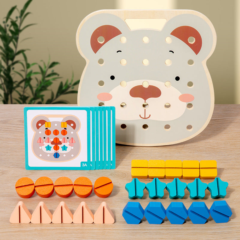 Houten Montessori Schroefspel voor Peuters – Educatief Speelgoed voor Motoriek & Kleurenherkenning More For Mini