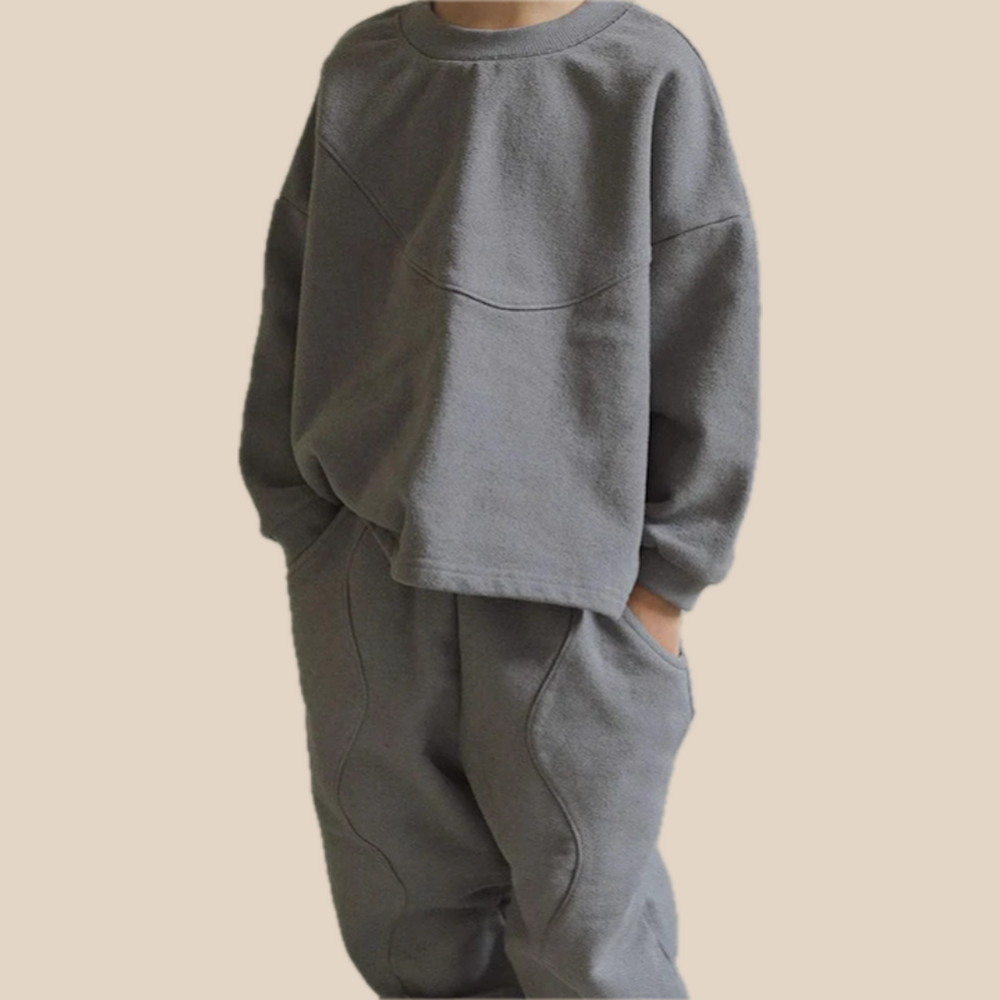 Träningsdräkt – UrbanComfy Unisex, Grå/Beige, Bomull, Storlek 0–6 år More For Mini