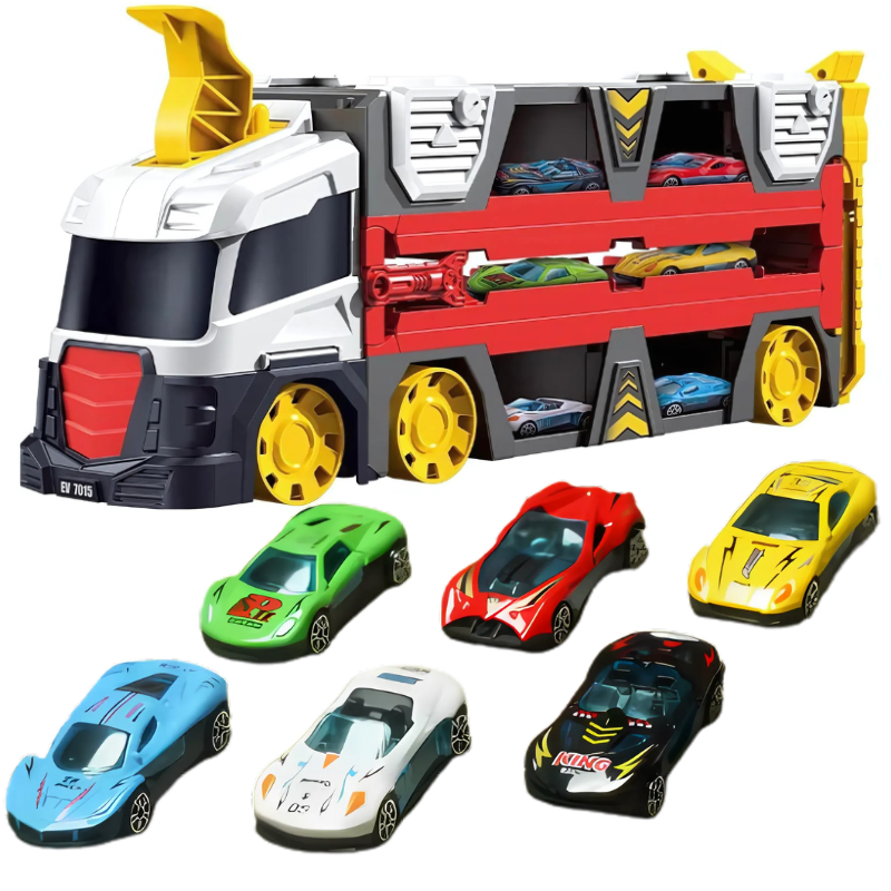 2-in-1 Speelgoedtruck met Racebaan – FlexiRacer | Auto Speelset voor Kinderen 3+ Jaar More For Mini