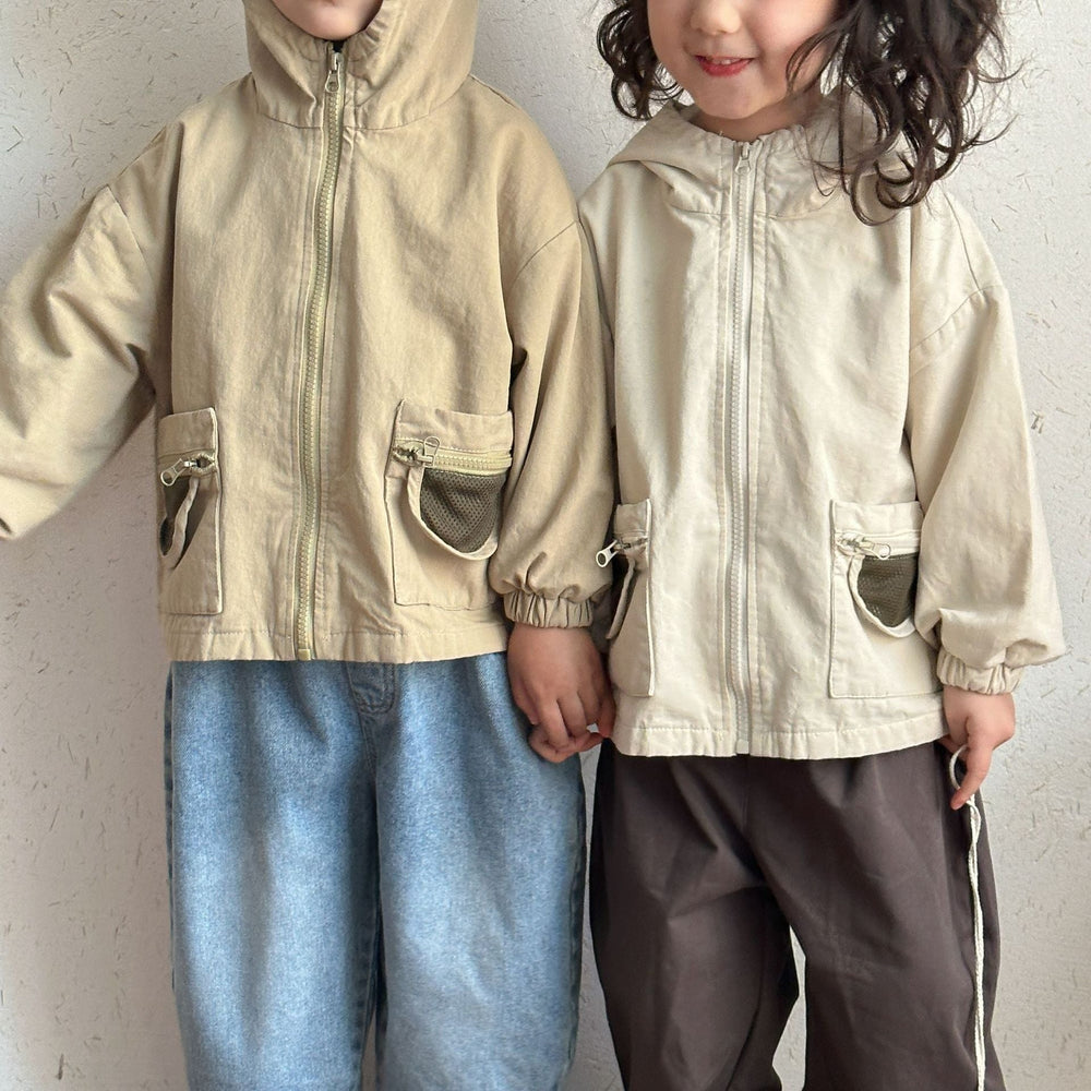 Jacka med huva – AdventurePals Unisex, Beige/Brun, Bomull, Storlek 0–8 år More For Mini