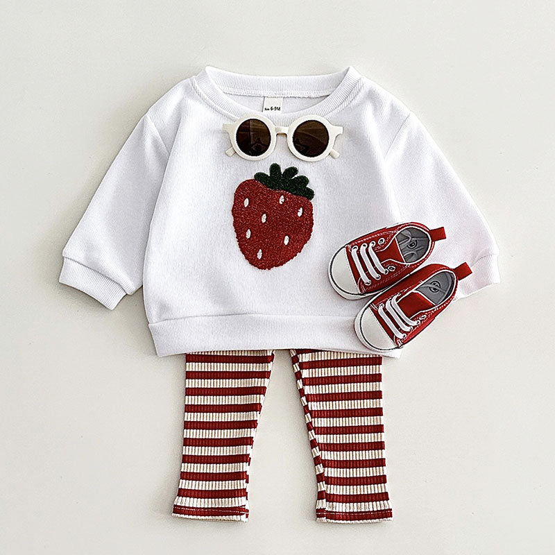 Set med leggings och tröja – BerryBabe Flickor, Rosa/Gul/Grön, Bomull, Storlek 0–3 år More For Mini