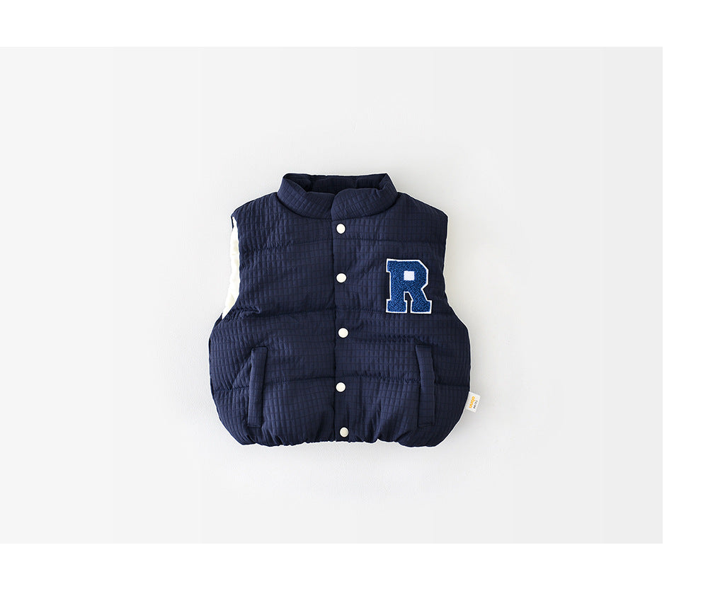 Bodywarmer - Malabo Unisex, Blauw/Groen, Katoen, Maat 0-4 Jaar-More For Mini