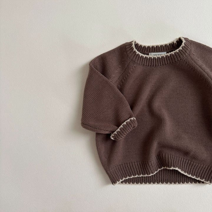 Gebreide Trui Retro - Toem Meisjes, Bruin/Beige/Wit, Katoen, Maat 0-7 Jaar-More For Mini