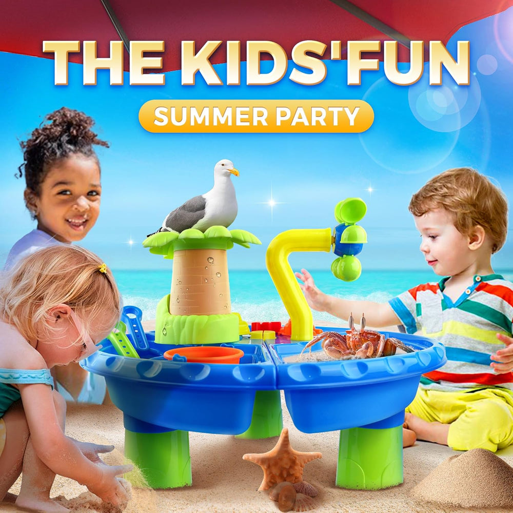 AquaPlayland 3-i-1 Sand- och Vattensbord för Barn | Lekbord med Tillbehör (2–6 År) More For Mini