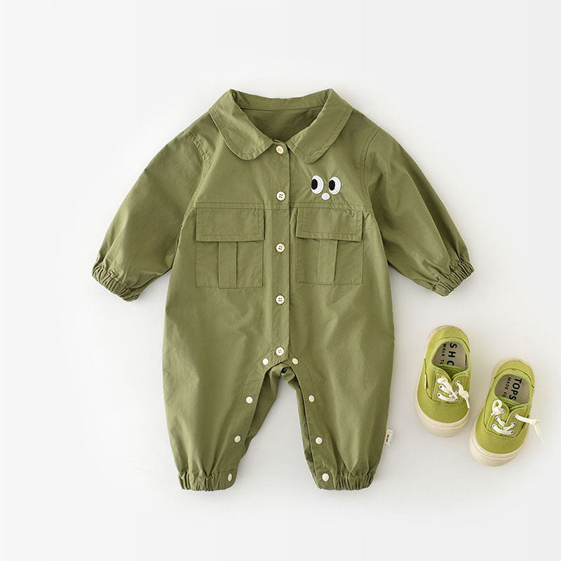 Jumpsuit – Kroko Äventyr Unisex, Grön, Bomull, Storlek 0–2 År More For Mini