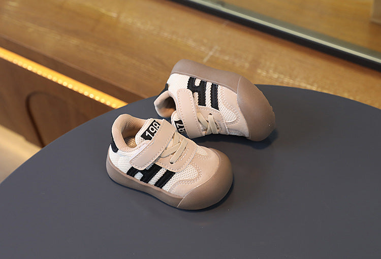 Sneaker met Klittenband - Sao Jongens, Wit/Rood/Zwart, Leer, Maat 16-26-More For Mini