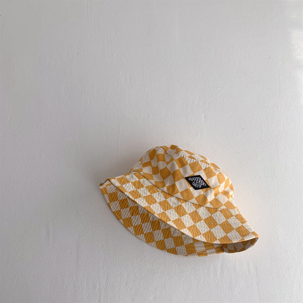 BrightBlox Barn-Bucket Hat 2–6 år – Solhatt i Bomull | Rutig | Andas & Vikbar More For Mini