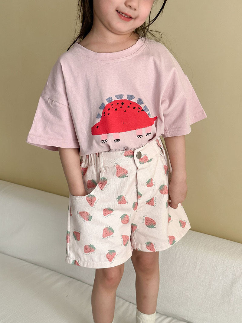 T-shirt med Dinosaurieprint – Baby, Småbarn, Förskolebarn, Grön/Grå/Beige/Rosa, Bomull, Storlek 0–8 år More For Mini