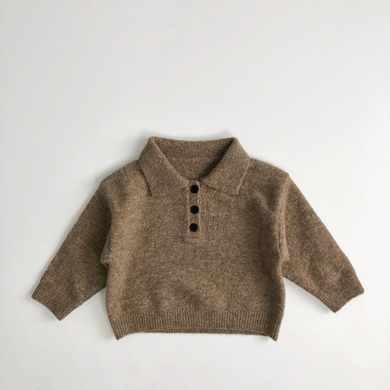 Polo – Moga Unisex, Beige/Bruin, Katoen, Wol, Maat 1-7 Jaar-More For Mini
