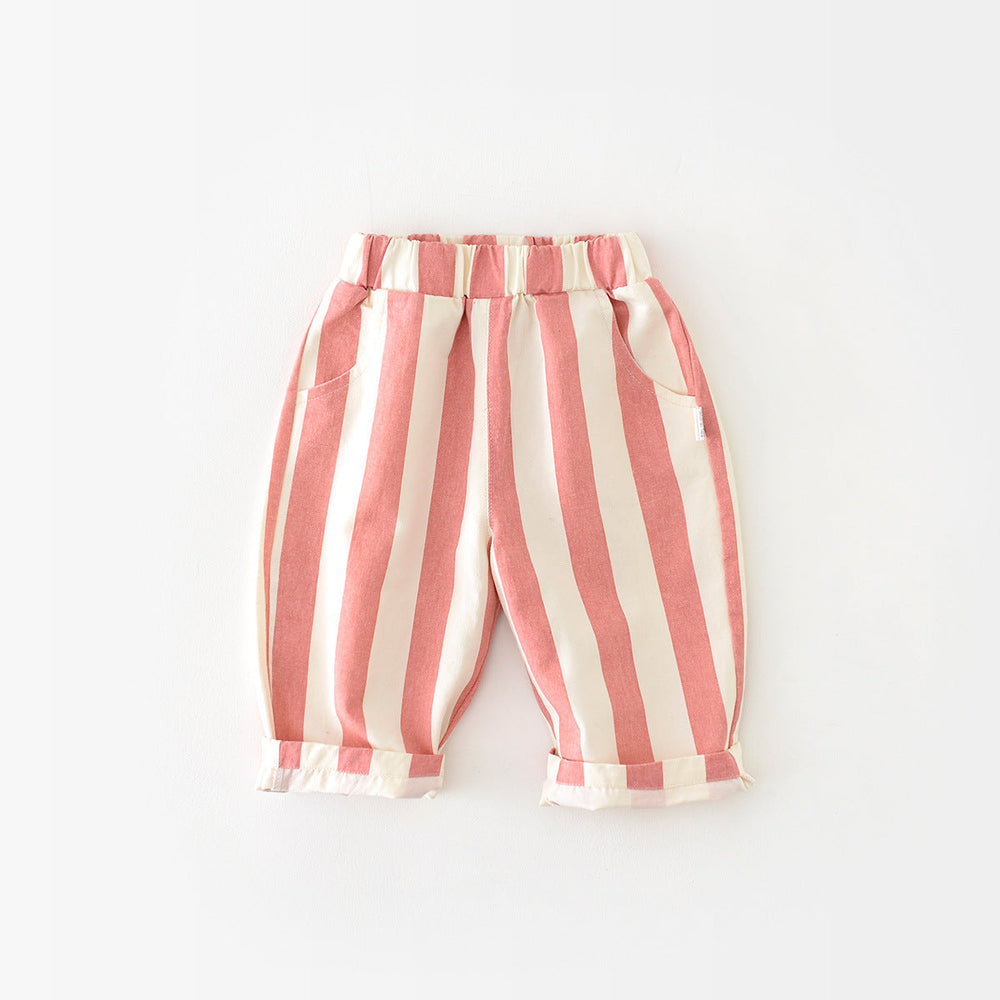 Randig Byxa – LittleLoom Unisex, Rosa, Bomull, Storlek 0–3 År More For Mini