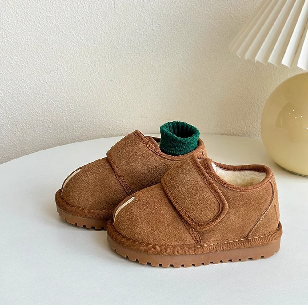 Schoenen met Klittenband - Djamena Unisex, Bruin/Beige/Zwart, Suède, Maat 21-30-More For Mini