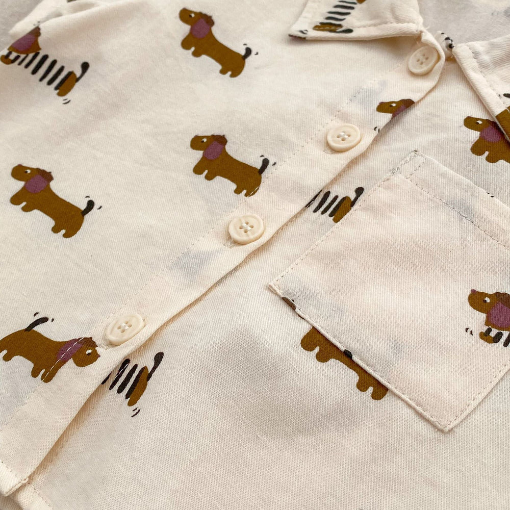 Mini Moments Sommarset Baby – Tröja och shorts i bomull med tryck | Maison Minou | Tax eller text | Storlek 0–4 år More For Mini
