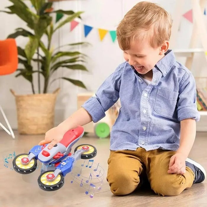 MotoFlash Elektrische Motorfiets met LED Lichten en Muziek – 360° Draaiend Speelgoed voor Kinderen More For Mini