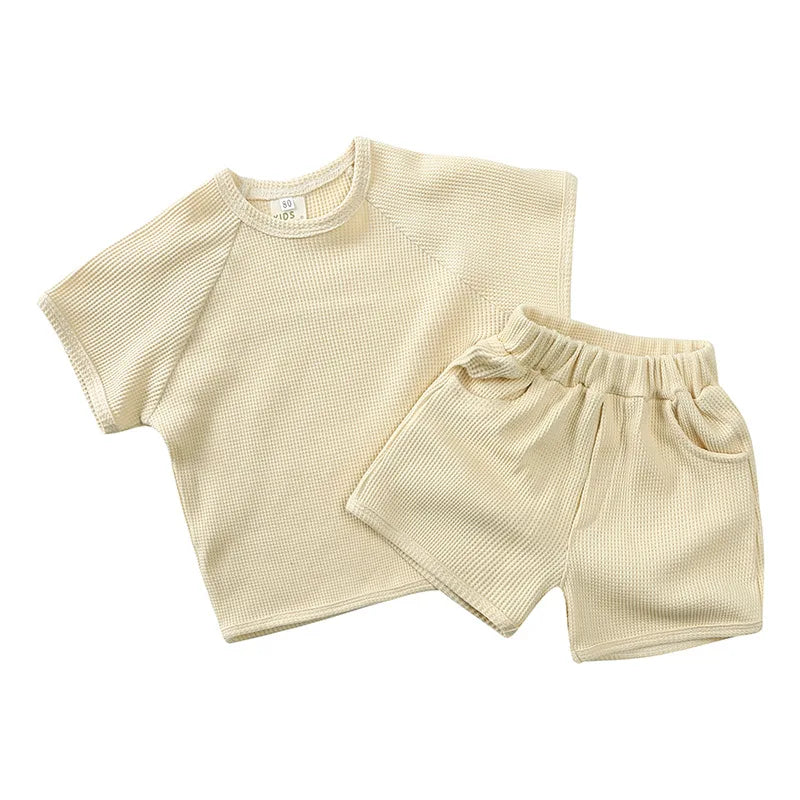 SunnySprout Ribbat Set – Andningsbart Bomulls-sommarset för Aktiva Bebisar & Småbarn 0–9 år More For Mini