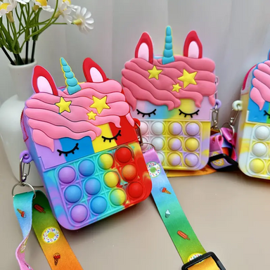 SparkleUnicorn Pop-it Rugtas – Magische Eenhoorn Tas voor Kinderen | Stressverlichtend & Speels More For Mini