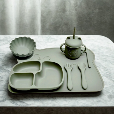 EasyBite Kinder Eetset – Zuignap Bord & Bestek voor Zelfstandig Eten Zonder Morsen More For Mini