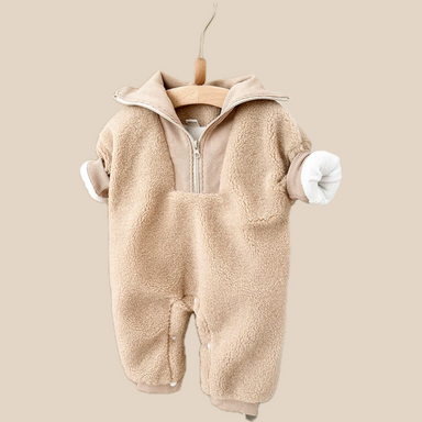 Jumpsuit/Overall i Fleece – Baby, Rosa/Brun, Bomull, Storlek 0–2 år More For Mini