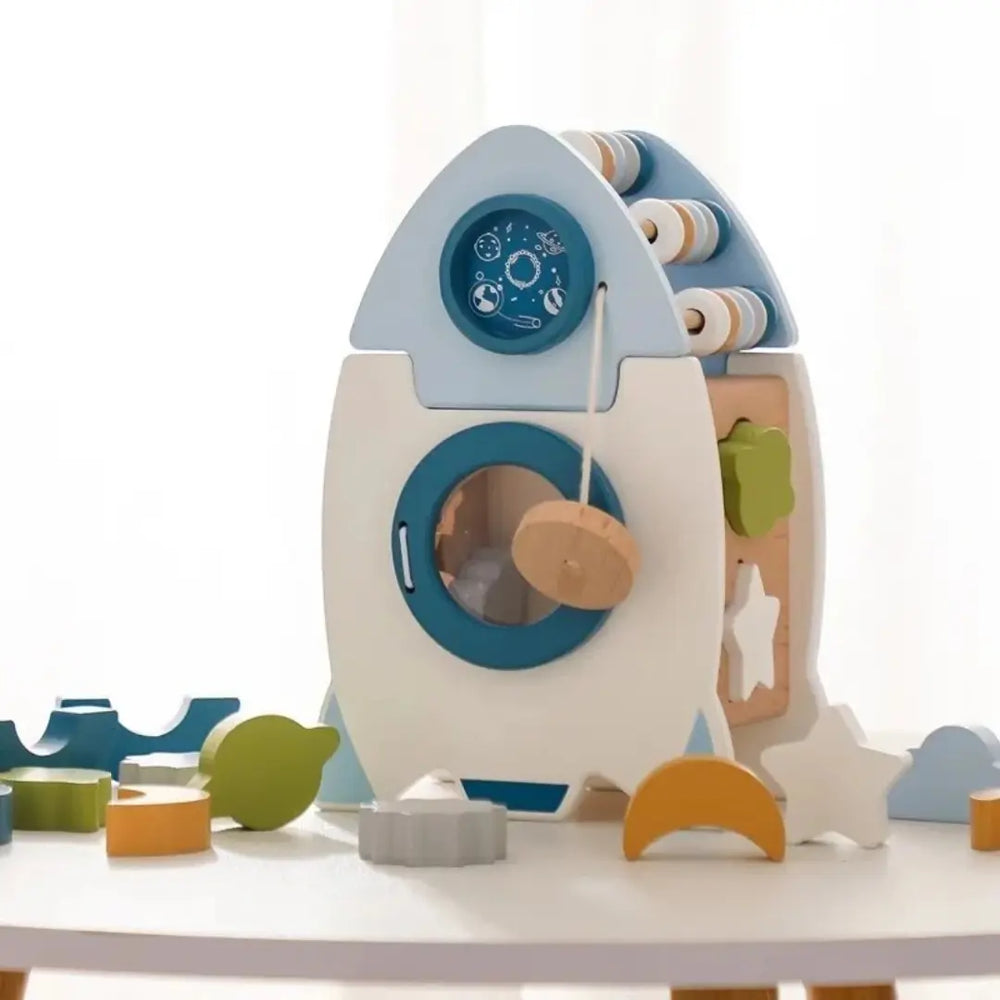Pedagogiskt Trärum Blockspelet | SpaceBuild Kreativt & Montessori Leksak More For Mini