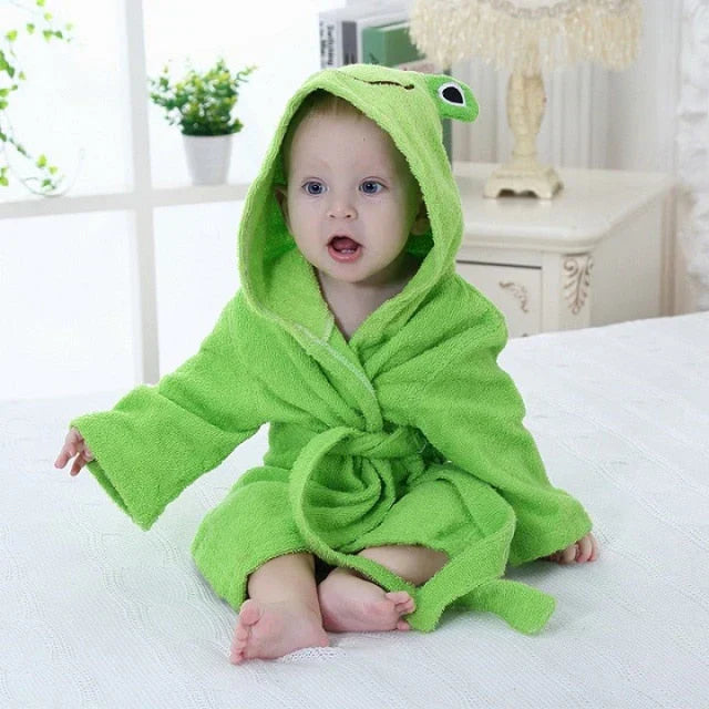 SnuggleWrap Babybadrock – Mjuk, Absorberande Badrock med Djurmönster för Bebisar | Perfekt efter Badstunden More For Mini
