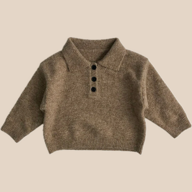 Pikétröja – Moga Unisex, Beige/Brun, Bomull, Ull, Storlek 1–7 år More For Mini