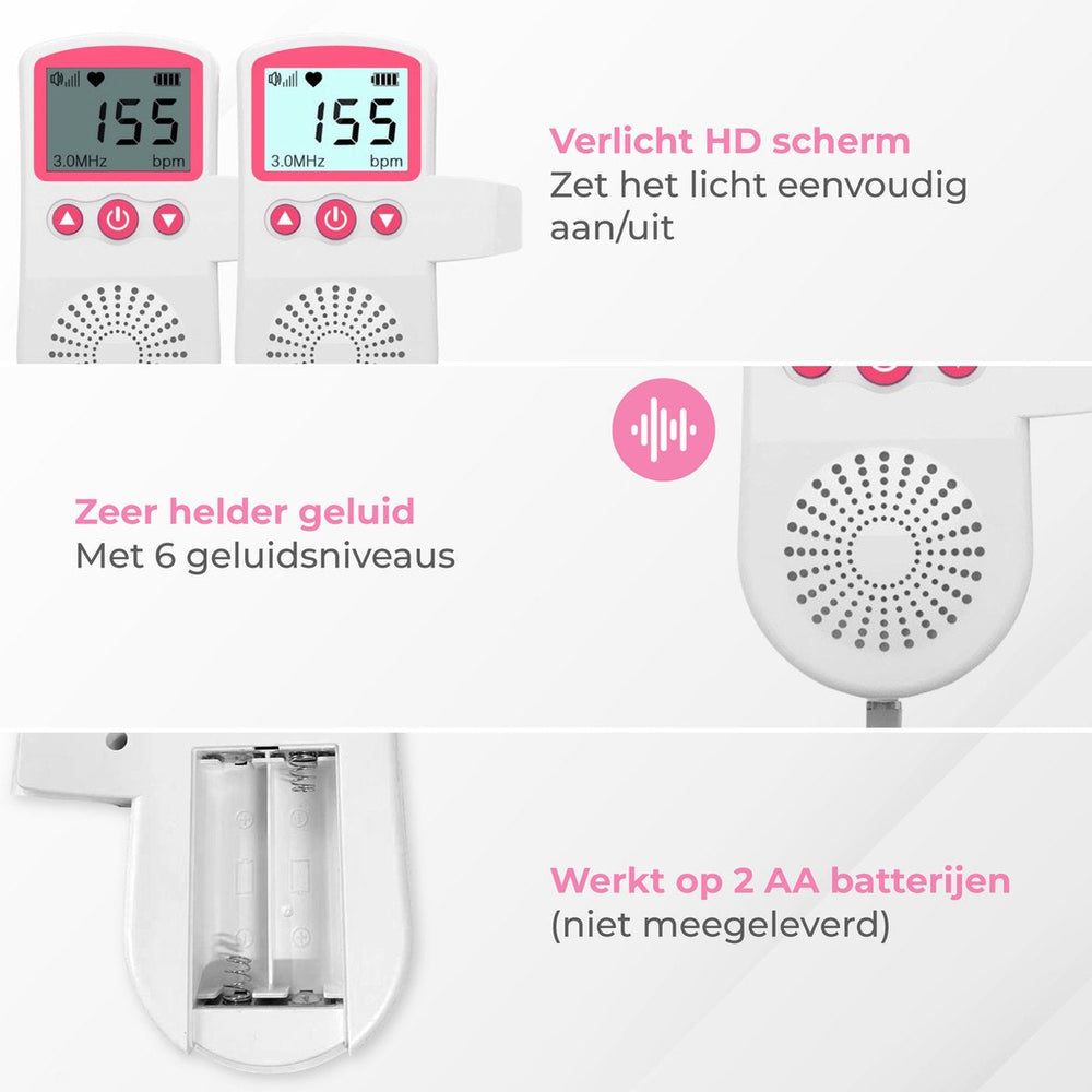 Baby Doppler voor Thuis | Luister Naar de Hartslag van je Ongeboren Baby – Veilig & Betrouwbaar More For Mini