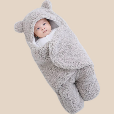 Omlottfilt med björnöron – Baby, Beige/Blå/Rosa/Vit, Fleece, Bomull More For Mini