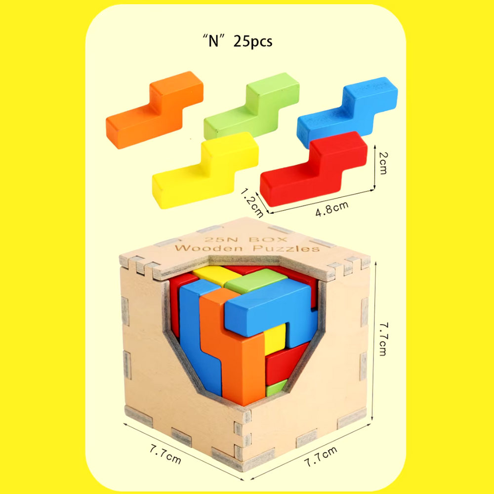 Träbaserat 3D-pussel för Barn – Pedagogisk Leksak från 3 År | Hållbar Hjärngympa More For Mini
