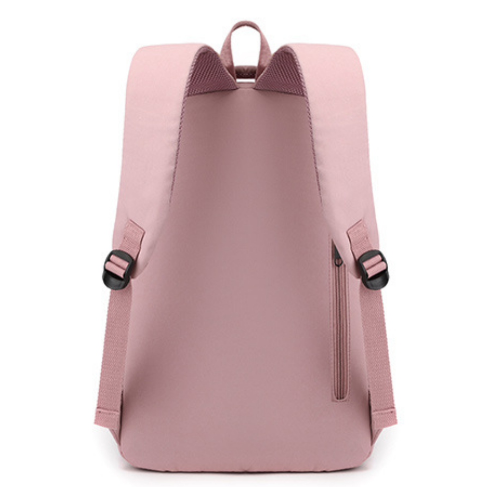Laptopryggsäck för skolan med framficka och sidofickor – nylon, lättviktig, justerbar | skolväska