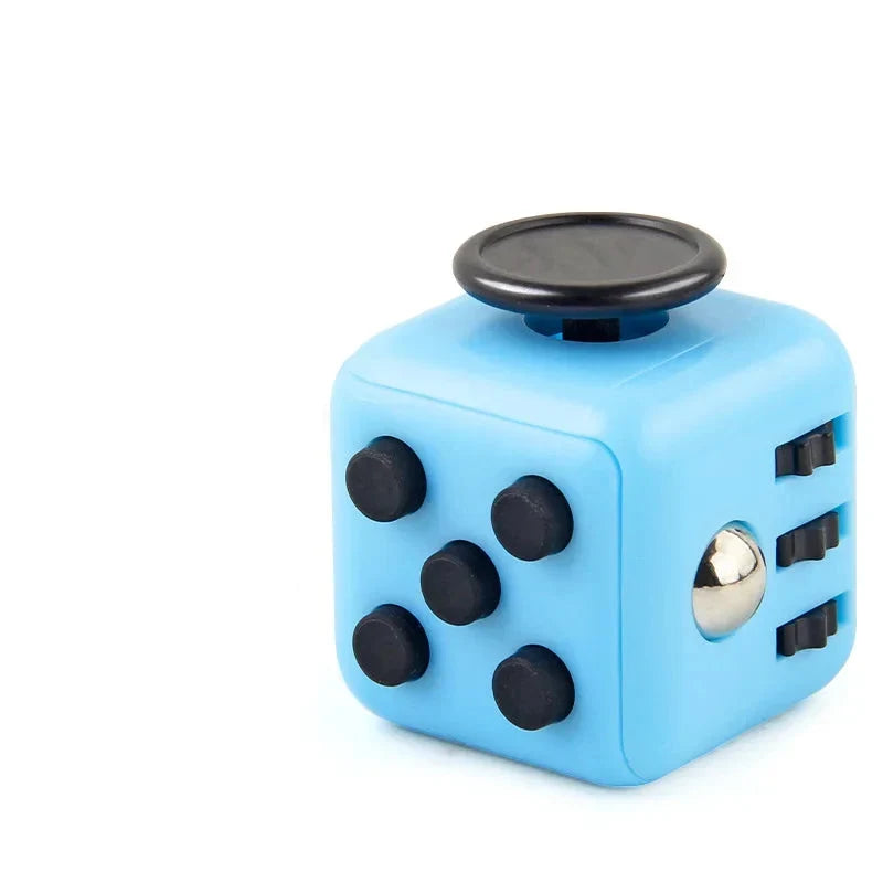 Fidget cube med 6 taktila sidor – tysta klickknappar, stålkula, fickformat | fidgetkub