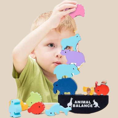 Montessori Dieren Stapelen – Creatief Evenwichtsspel, Hout, Educatief, Fijne Motoriek, 2+ Jaar More For Mini
