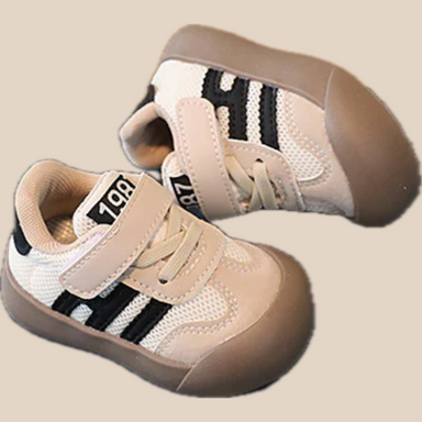 Sneaker med Kardborreband – Sao Pojke, Vit/Röd/Svart, Läder, Storlek 16–26 More For Mini