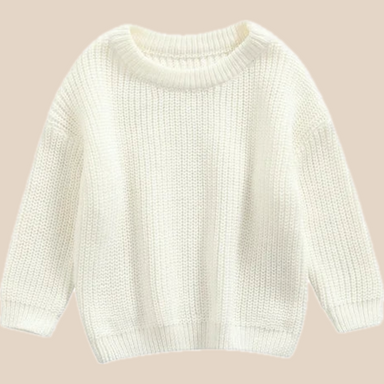 Stickad Tröja – Amba Unisex, Vit/Svart/Blå/Rosa/Grön/Grå/Brun, Bomull, Storlek 0–6 år More For Mini