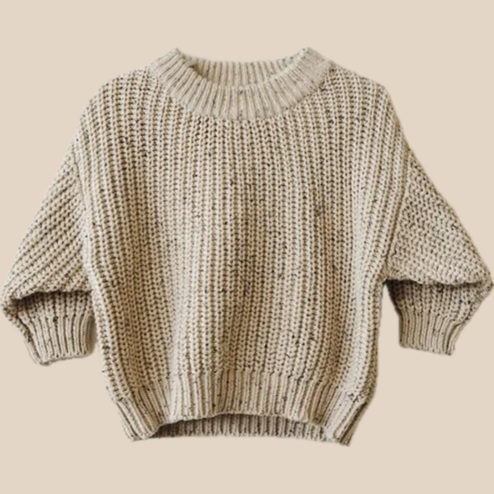 Stickad Tröja – Baki Unisex, Beige/Offwhite, Bomull, Storlek 0–4 år More For Mini