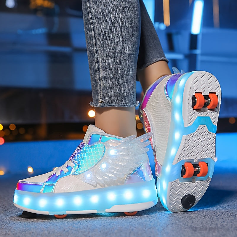 GlowSkate LED Rullskridsko Sneakers med Vingar – Flickor | Stl. 29-37 More For Mini