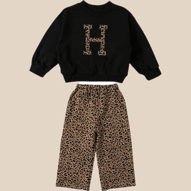 Set med tröja och byxor med leopardmönster – H Flickor, Bomull, Storlek 1–7 år More For Mini