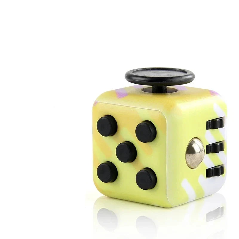 Fidget cube med 6 taktila sidor – tysta klickknappar, stålkula, fickformat | fidgetkub
