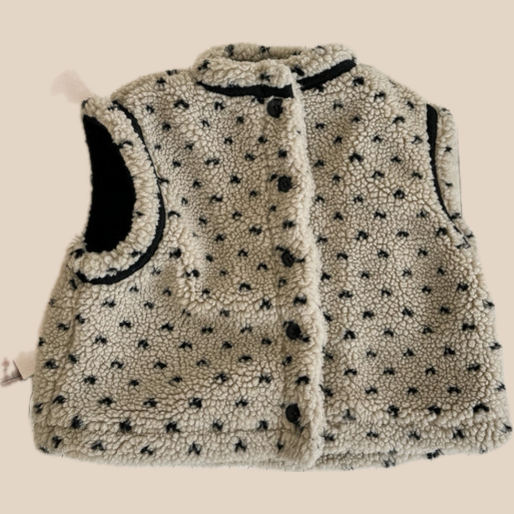 Sherpa Väst – CuddleNest Flickor, Beige/Grå, Bomull, Storlek 0–6 år More For Mini