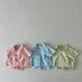 Trendy Geblokte Kledingset Shirt en Short - Baby Peuter Kleuter Kinderen, Roze/Blauw/Groen, Katoen, Maat 0-6 Jaar More For Mini