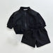 Trendy Kinder Bomber Outfit - Baby Peuter Kleuter Kinderen, Zwart/Wit, Katoen, Maat 0-5 Jaar More For Mini