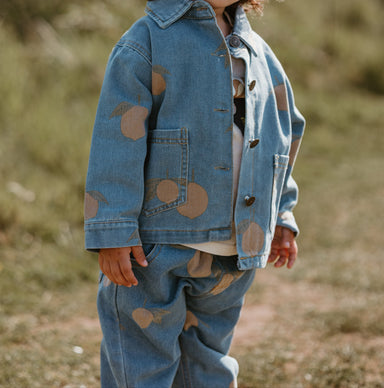 Barnjeansjacka med citronmönster – Blå denimjacka 0–8 år | Bekväm & Unisex More For Mini
