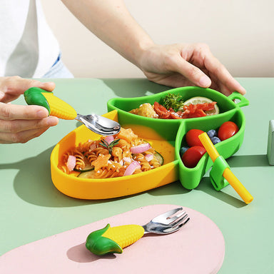 MiniMeal Peuterbord Set – Veilig & Antislip Bord voor Baby’s Vanaf 6 Maanden | Siliconen Zuignap Bord Met Bestek More For Mini