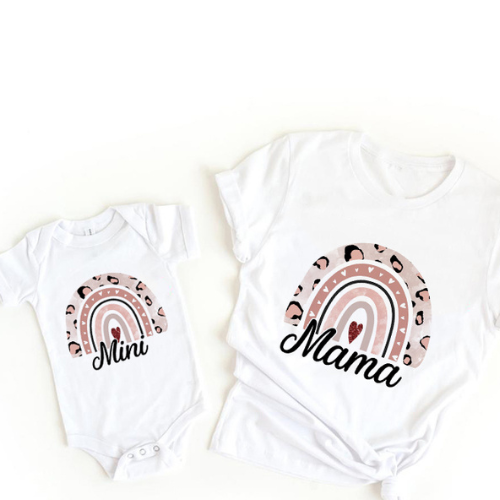 Mamma & Dotter Matchande Set – Tröja & Sparkdräkt | Regnbågsprint More For Mini