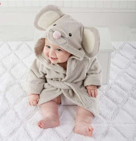 SnuggleWrap Babybadrock – Mjuk, Absorberande Badrock med Djurmönster för Bebisar | Perfekt efter Badstunden More For Mini